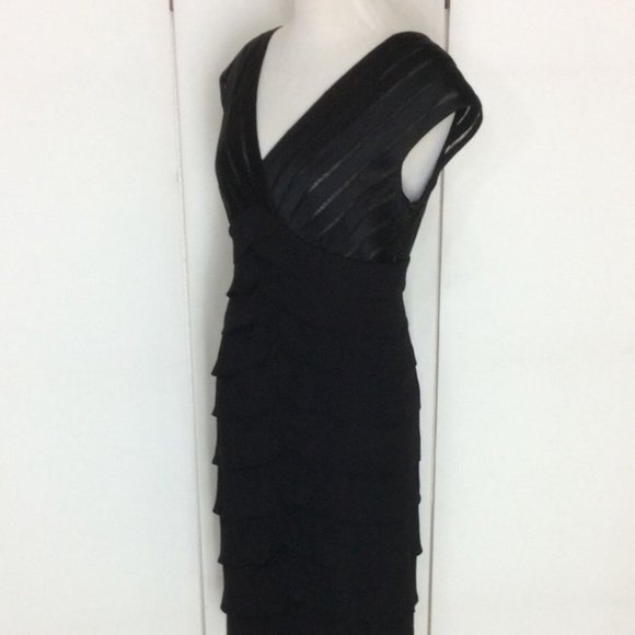 ADRIANNA PAPELL TIERED SHEATH COKTAIL DRESS - Picture 6 of 10
